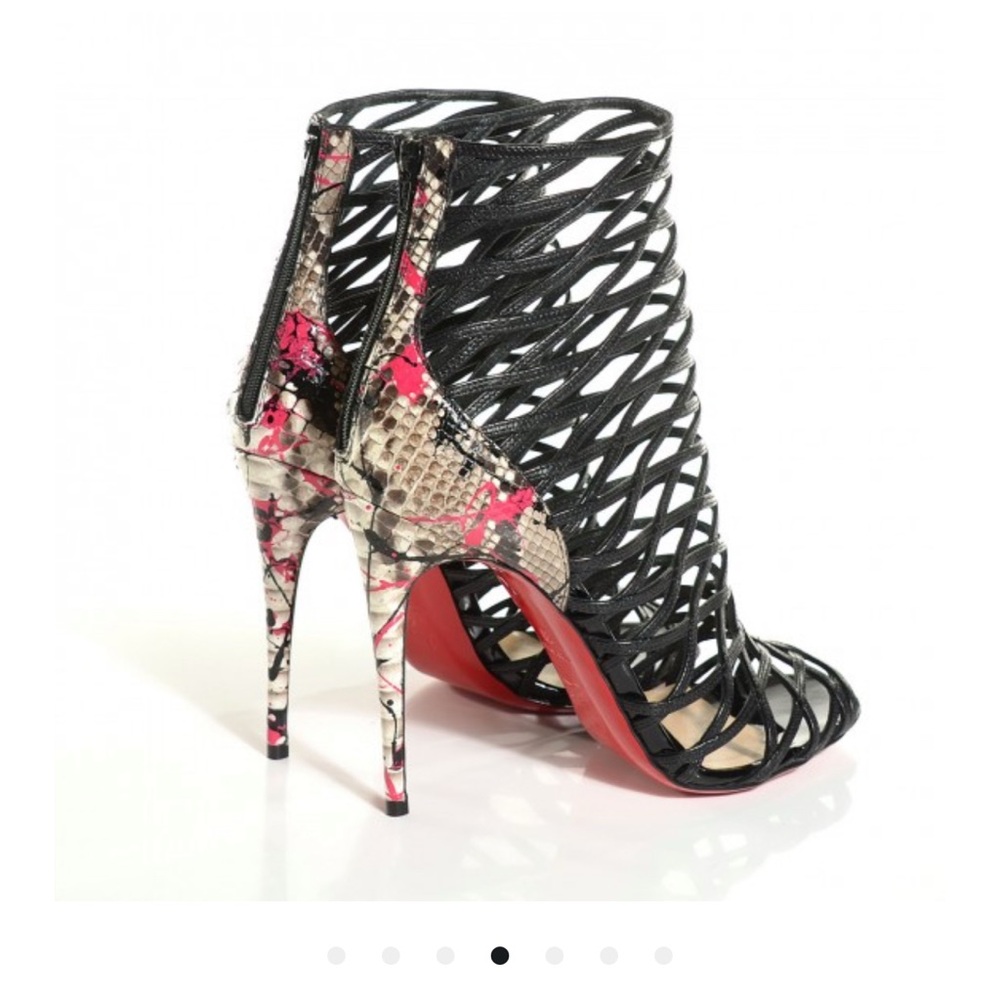 Christian Louboutin Mille Cinque black and python heels, worn once